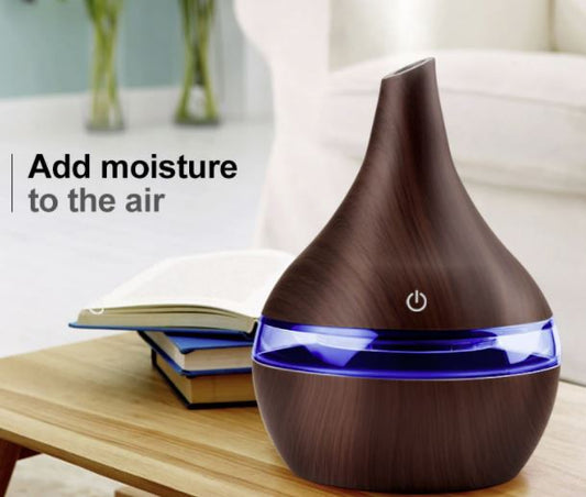 Mist Humidifiers Wooden Cool Essential Oil Diffuser Aroma Air Humidifier With Colorful Change