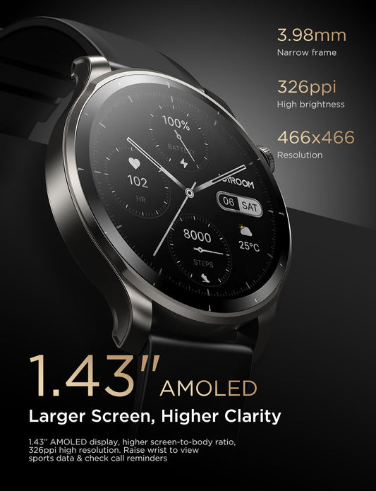 Lot Imported Joyroom-Fc1 Classic Series Smart Watch (Make/Answer Call) Dark Gray Bluetooth